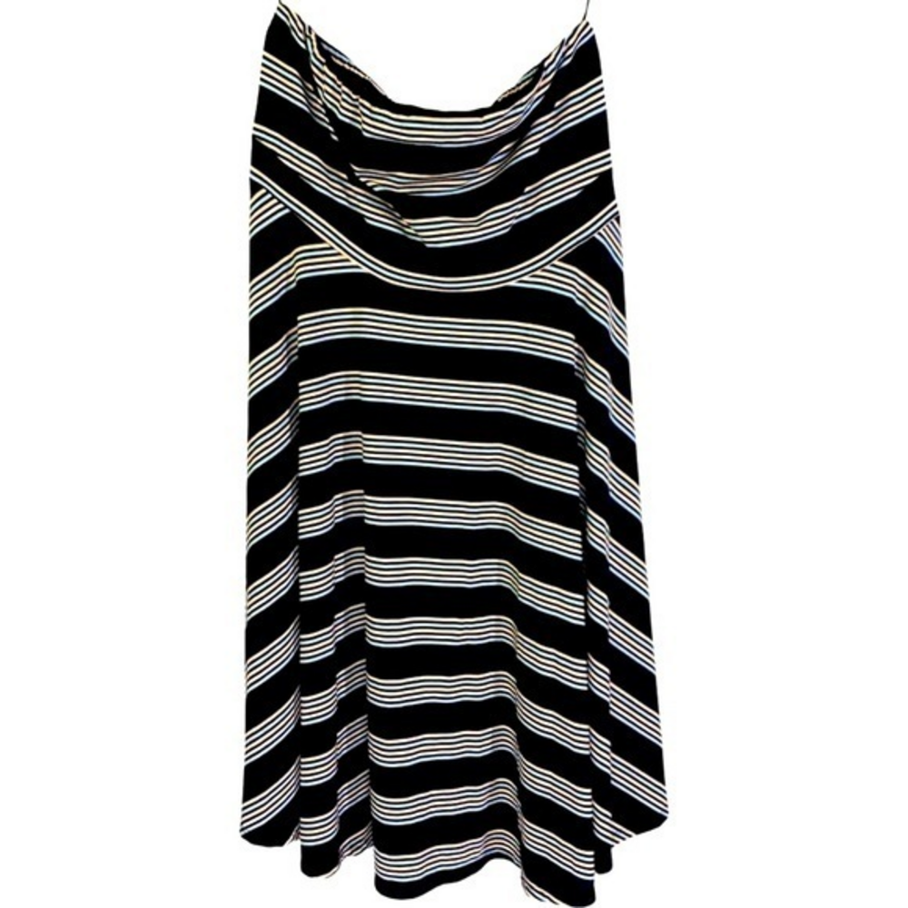 TORRID NWT MultiColor Striped Strapless Jersey Skate Midi Dress Detachable Strap